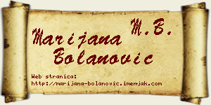 Marijana Bolanović vizit kartica